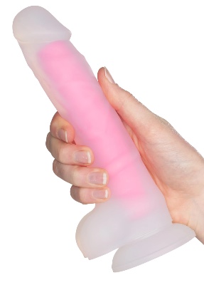baseks Glow in the Dark Pink Dildo 8.5 inches