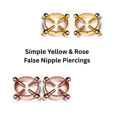 Yellow & Rose Gold Nipple Rings
