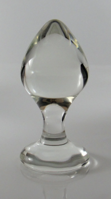 Lucious Playthings Large Glass Rosebud Plug | flat base