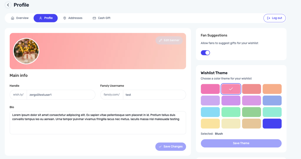 Theme Selection Interface